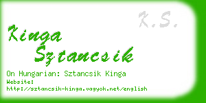 kinga sztancsik business card